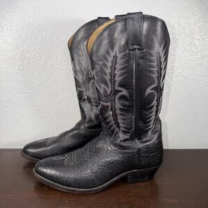 Tony Lama Black Bullhide Leather Vaquero Boots VM2952 Western Boots Men 11 D